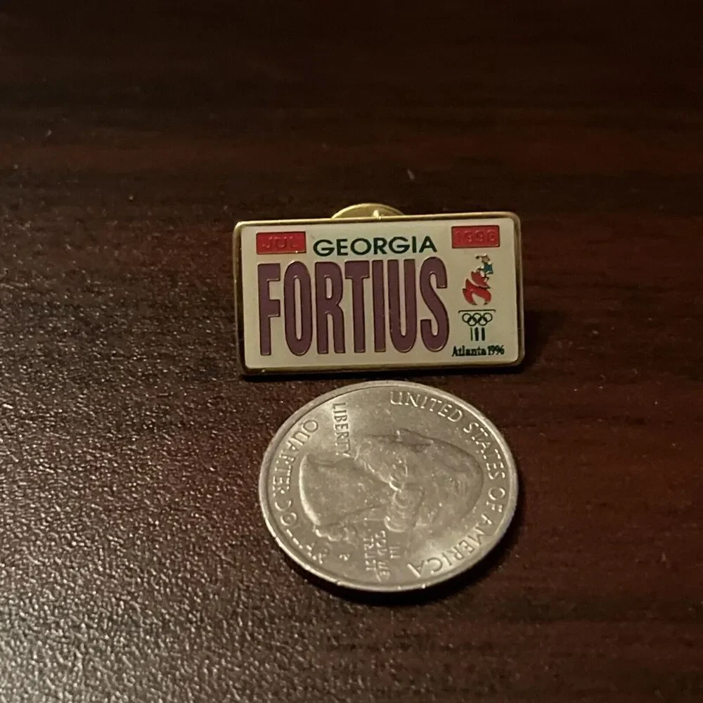 Vintage 1996‎ Atlanta Olympics Fortius License Plate Lapel Hat Pin